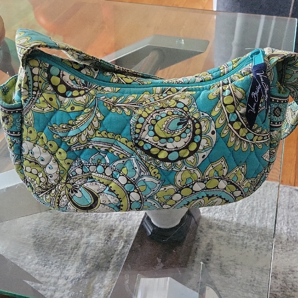 Vera Bradley Teal and Green Paisley Shoulder Bag